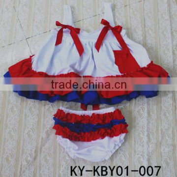 Fashion white and red Patriotic clothes baby swing top set