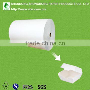 PE coated paper for fast food meal box