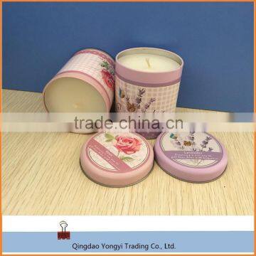 round tin can with scented candle for sale
