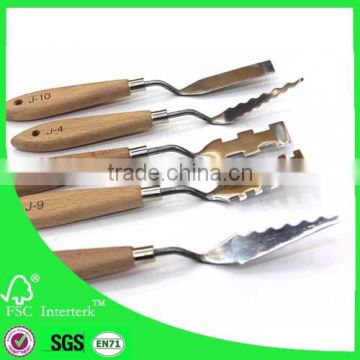 Newest hard stainless steel palette knife with wood handle