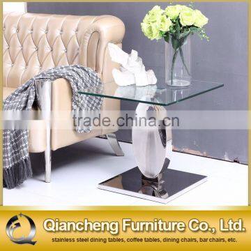 Modern Stainless Steel Glass Bedside Table