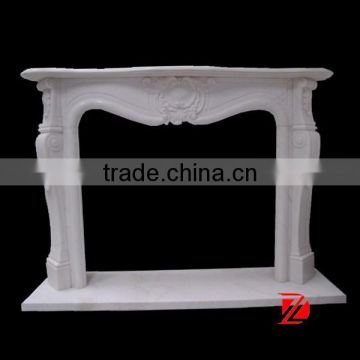 Contracted style white marble fireplace mantel