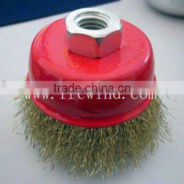 crimped wire cup brush with nut