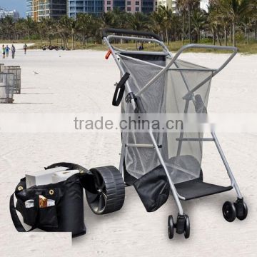Folding beach cart with wheels , Beach fishing chair, beach cart balloon wheels