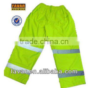 Yellow Hi Viz Safety Reflective Weather Resistant Waterproof Trousers Fishing Protect Work Trousers