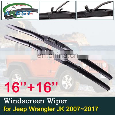 for Jeep Wrangler JK 2007~2017 Car Windshield Wiper Blades Front Window Windscreen Wipers Car Accessories 2008 2009 2015 2016