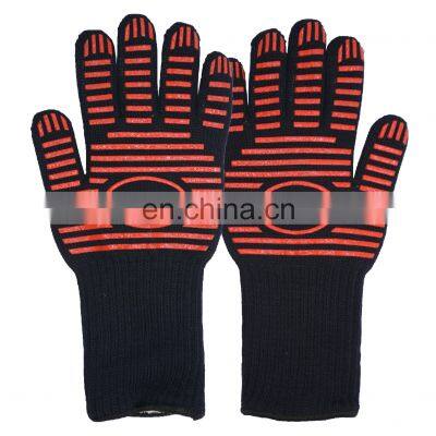 HANDLANDY 13 guage aramid knitting shell cotton lining high temperature cooking baking barbecue heat resistant oven bbq gloves