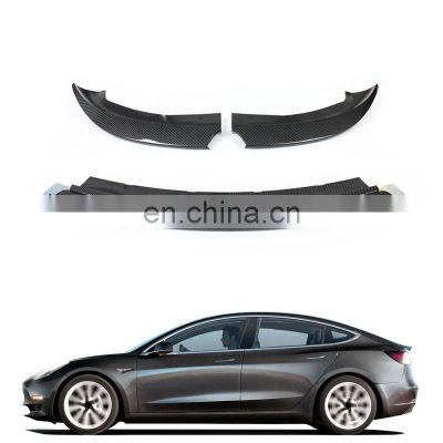 Sport Style Carbon Fiber Blow Molding Front Lip For Tesla Model 3 Sedan 4-door