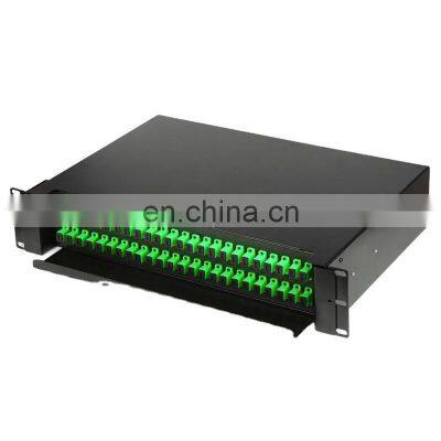 indoor ODF Sliding Type 48 Port Rack Mount 2U SC FTTH Optical fiber Distribution Frame