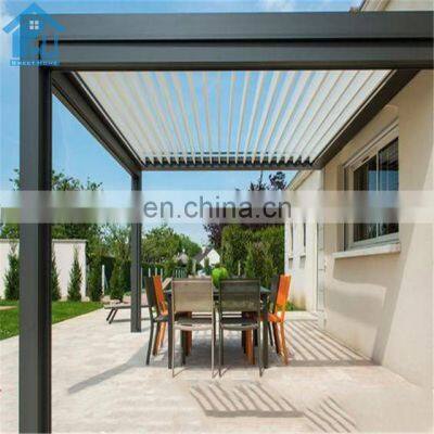 Aluminum Custom Garden Motorized Sun Louvre Roof With Zipper Screens