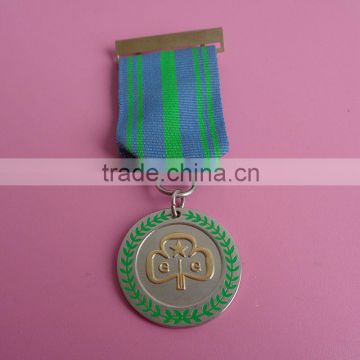 clover green badge medal with ribbon pins, clover souvenir medals