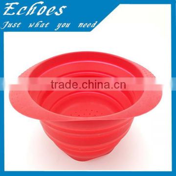 FDA/LFGB silicone foldable strainer of cooking tools