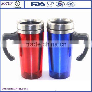 HOT SALES Plastic and stainless steel advertising mug termo coffee mug with handle