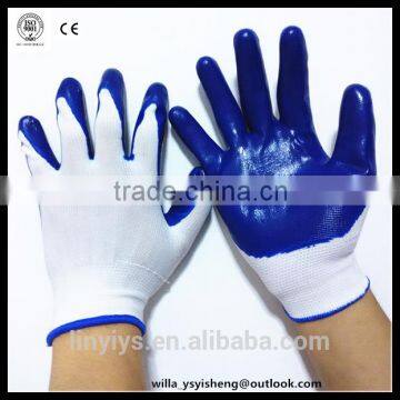 Wholesale thirteen needle woven nylon core yarn nitrile coated cut resistant glove