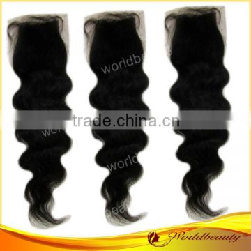 Factory price for top closure 16'' natural color body wave
