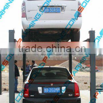 Dynamic four post parking lift hydraulic driven stacker parking system