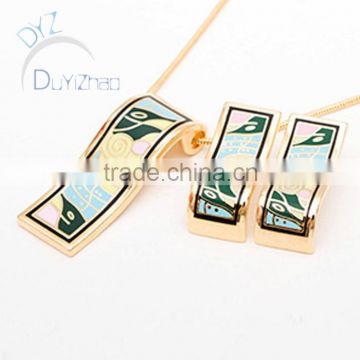 fashion style hot sell women alloy enamel jewelry set wholesale in personality