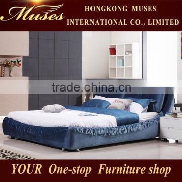 2015 high quality furniture double Cloth art bed with buttons Fabric bed
