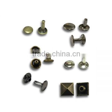 Old brass silver gun metal plated solid brass rivets for leather belts all kinds of belts fasteners