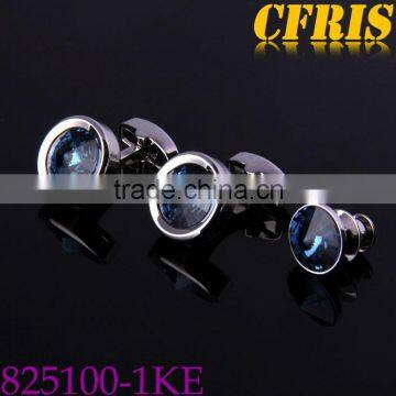 Wholesale mens crystal cufflink and lapel pin set