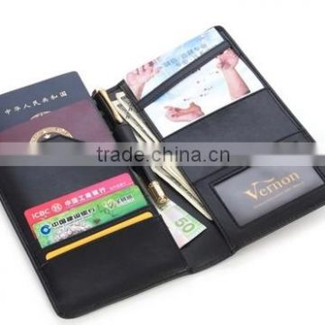 leather pu file folder name card holder passport holder