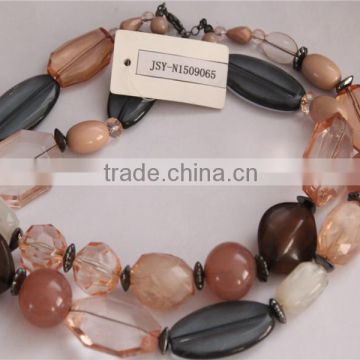 Fashion statement hot plastic beads necklace, necklace jewelry set