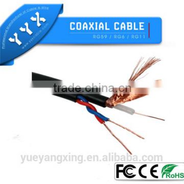 YYX Siamese cable RG59 1conducator with 2power al foil braid PVC shield