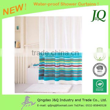 Water Resistance Polyester Print Hookless Shower Curtain