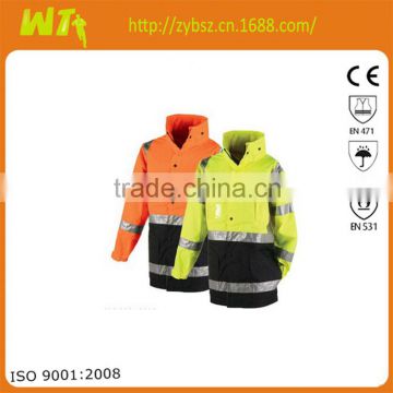 100% polyester hot sale cheap reflective safety working jacket parka with reflector