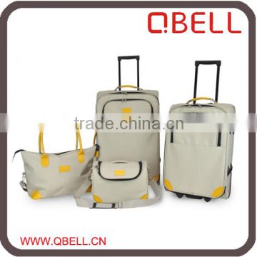 Set of 4 Fashion Luggage Trolley with Hand Bag for promotion