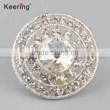 Wholesale round full rhinestone metal button for shirts WBK-1480