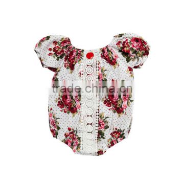 Summer Short Smocked Bubble Toddler Clothes Baby Rompers Custom Print Cotton Baby Romper