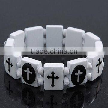 Christianism cross wooden bead bracelet wood Religious bracelet