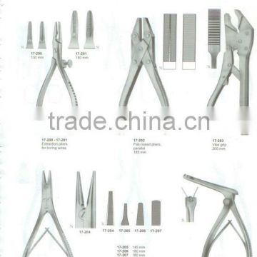 Wire Holding forceps, Wire Tightening Pliers, Flat Nosed Pliers