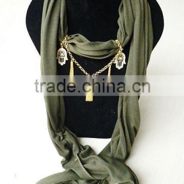 fashion scarves with charms jewelry