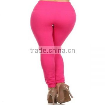 Women Solid Full Length Seamless Stretch Footless Stockings Long Pants Leggings pink color