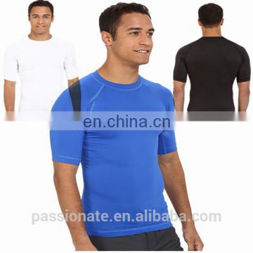 sublimation printed short sleeves rash guard for men