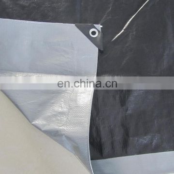 15'x66' heavy duty silver black flexible poly tarps pe tarpaulin (12mil)