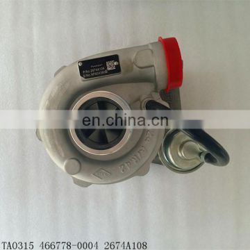 TA0315 Turbo for Perkins MF698 Industrial T4.236, AT4.236 Engine parts turbo charger 2674A108 TA0315 466778-5004s turbocharger