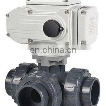 3 three way motorized pvc ball valve with electric actuator 220V 380V 24V valve pvc 3 way pvc valve