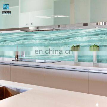 6mm tempered kitchen glass splash back with silk screen printing