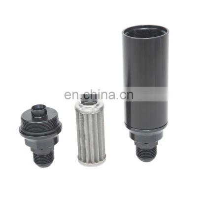 Racing Car 60 Micron Aluminum Body Stainless Element An Fitting Inline Fuel Filter