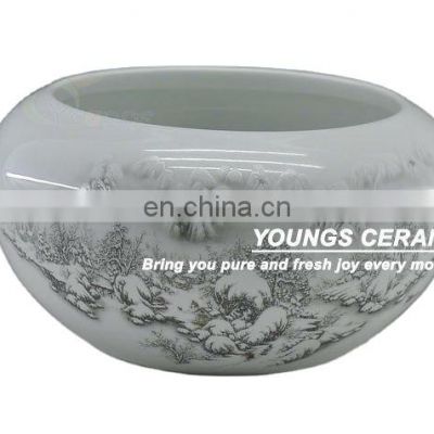 Delicate Jingdezhen Snow Ceramic Small Fish Bowls