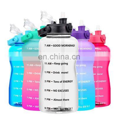 32oz eco friendly portable tritan BPA free frosted motivational water plastic jug bottle with handle