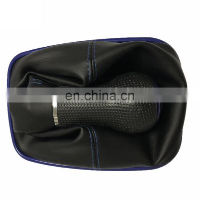 12/23mm Black Leather auto shift knob cover long shifter 1J0711113EG  stick knob For Bora
