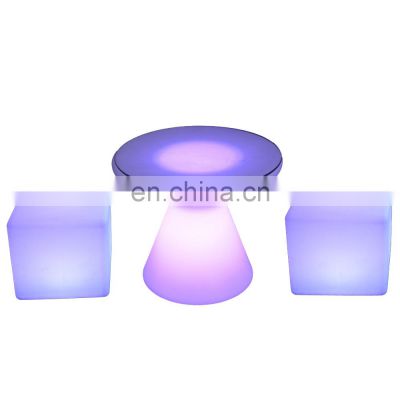 tub party glow led bar furniture cube chair cocktail table mobile bar plastic chair cube 40cm