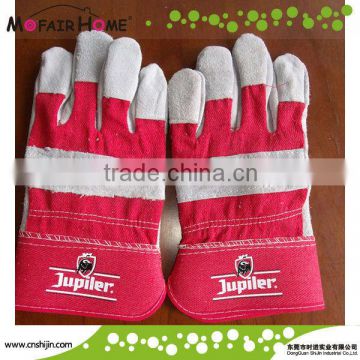 Durable cow leather & canvas garden work gloves