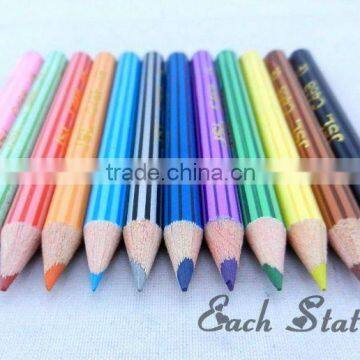 3.5"HB multi color stripe color pencil crayola colored pencil