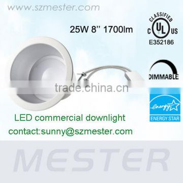 0-10V dimmable led commercial downlight 8'' 25w/35w/50w available