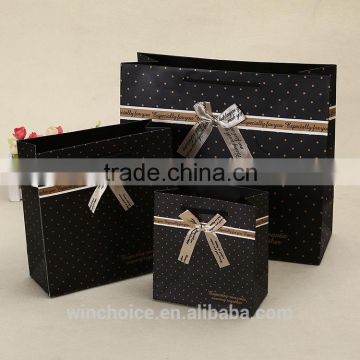 Ivory board /art paper bag ,shopping bags,promotion bag ,cotton rope handle , customized printing is welcome,with bow-knot Decor